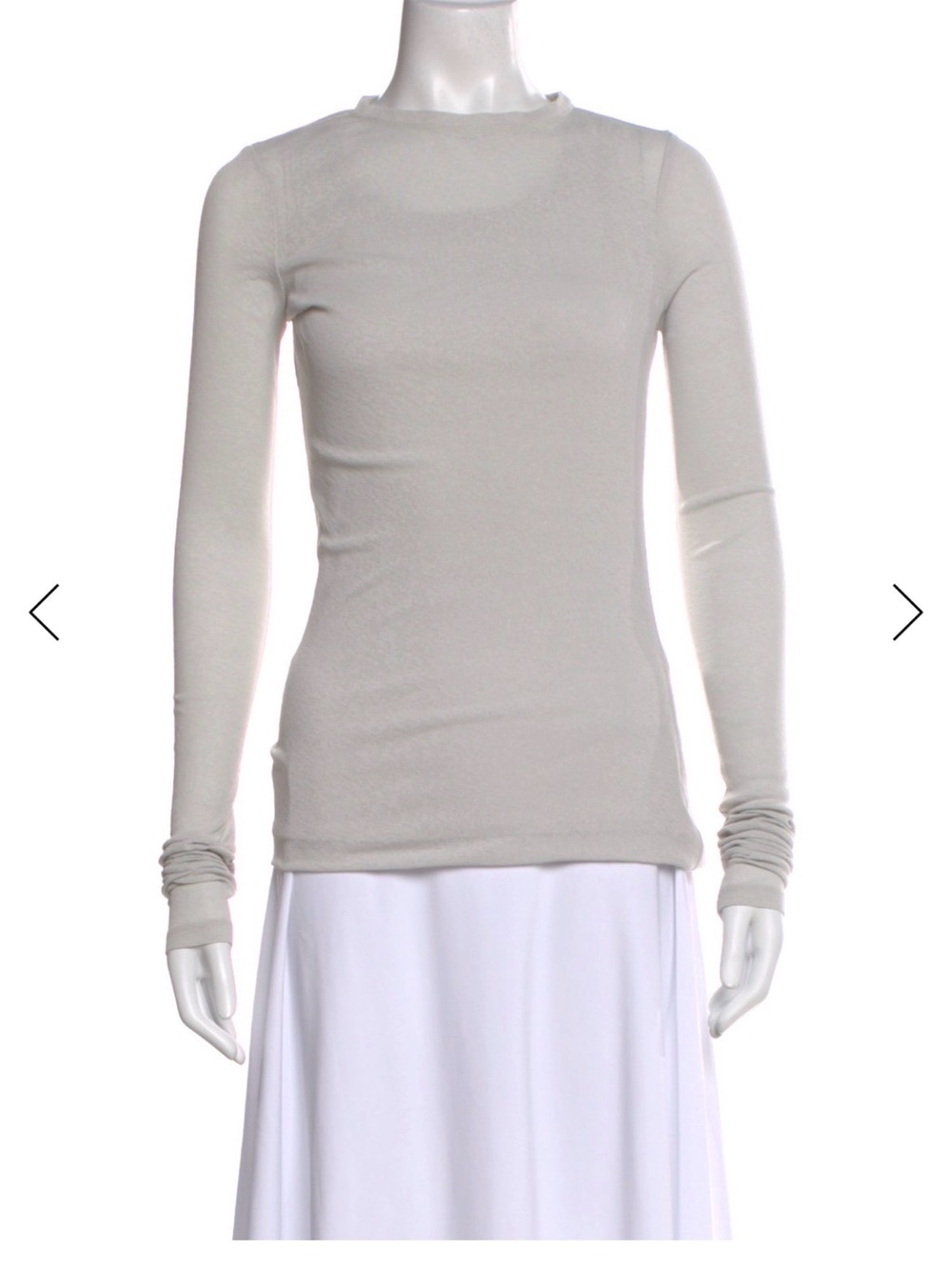 Proenza Schouler Light Gray Long Sleeve Crewneck Top